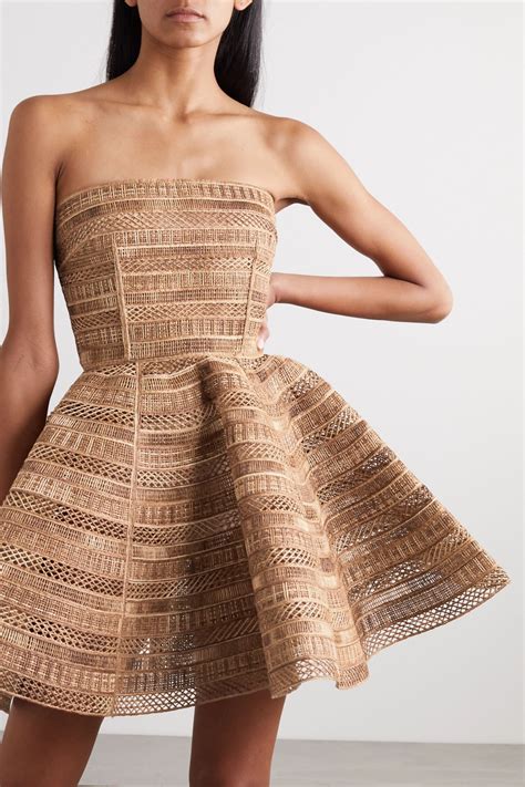 dolce and gabbana woven raffia mini dress